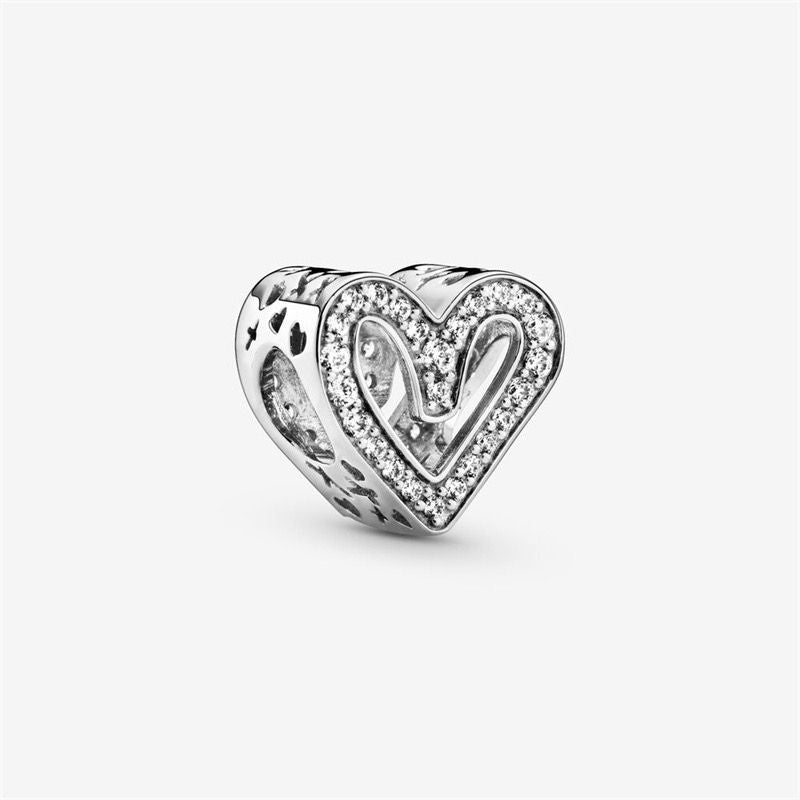 Corazón plateado brilli