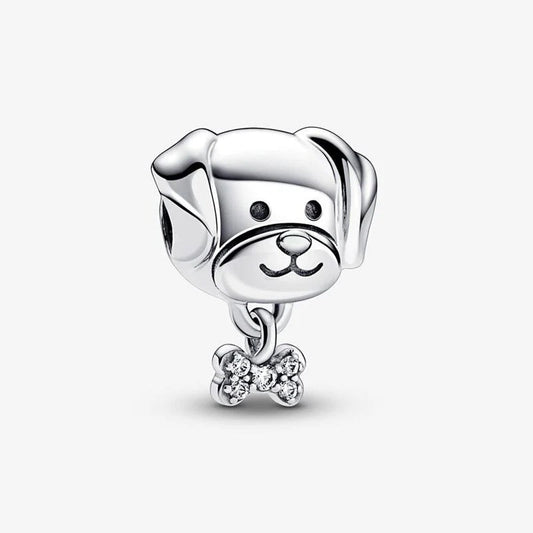 Charm perro plateado