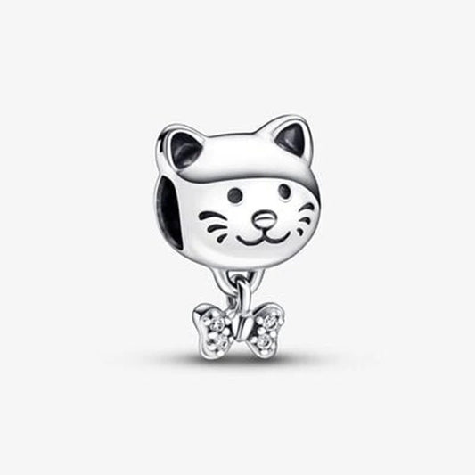Charm gato plateado