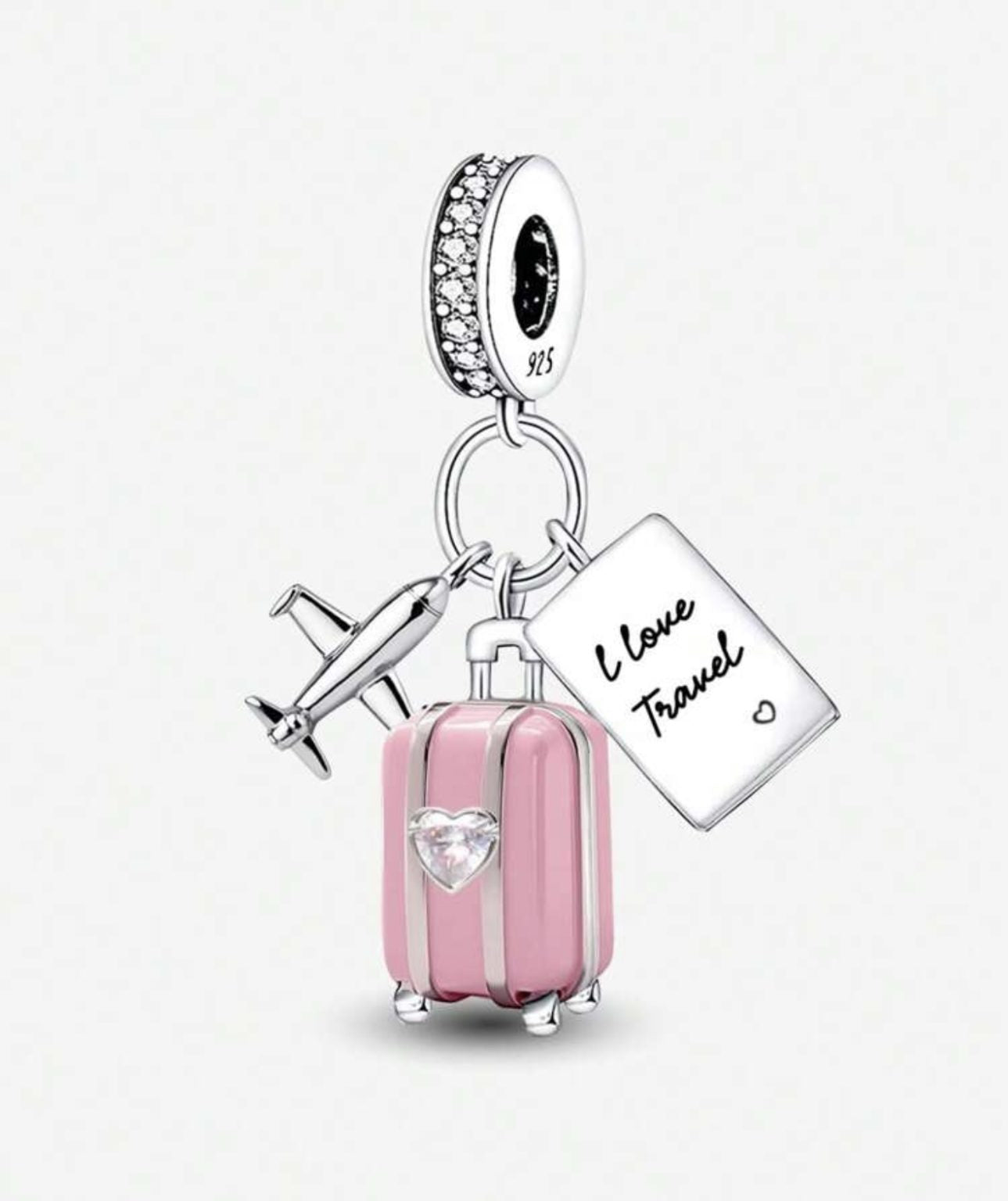 Charm maleta rosada