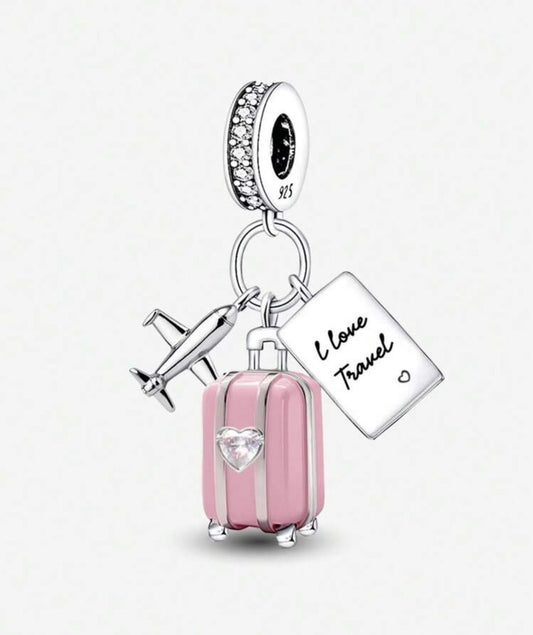 Charm maleta rosada
